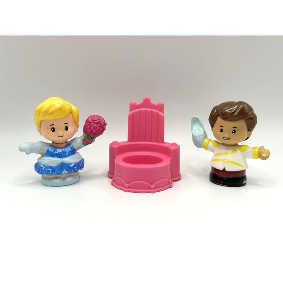 Little People Disney Princess Cinderella And Prince Charming With Pink Chair - Picture 1 of 16
